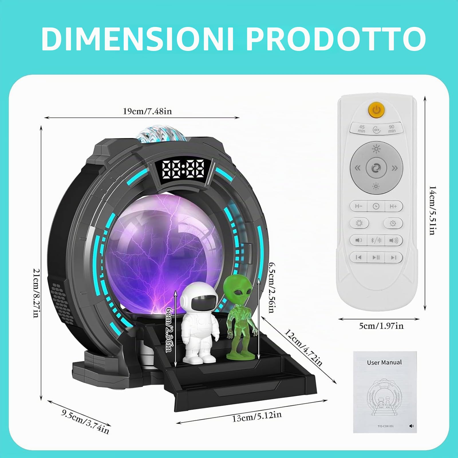 Gemmac Proiettore Galassia con Altoparlante Bluetooth, Proiettore Stelle Soffitto Lampada Aurora Boreale Macchina Rumore Bianco Sveglia Digitale Decorazione Camera da Letto per Adulti Regalo Natale