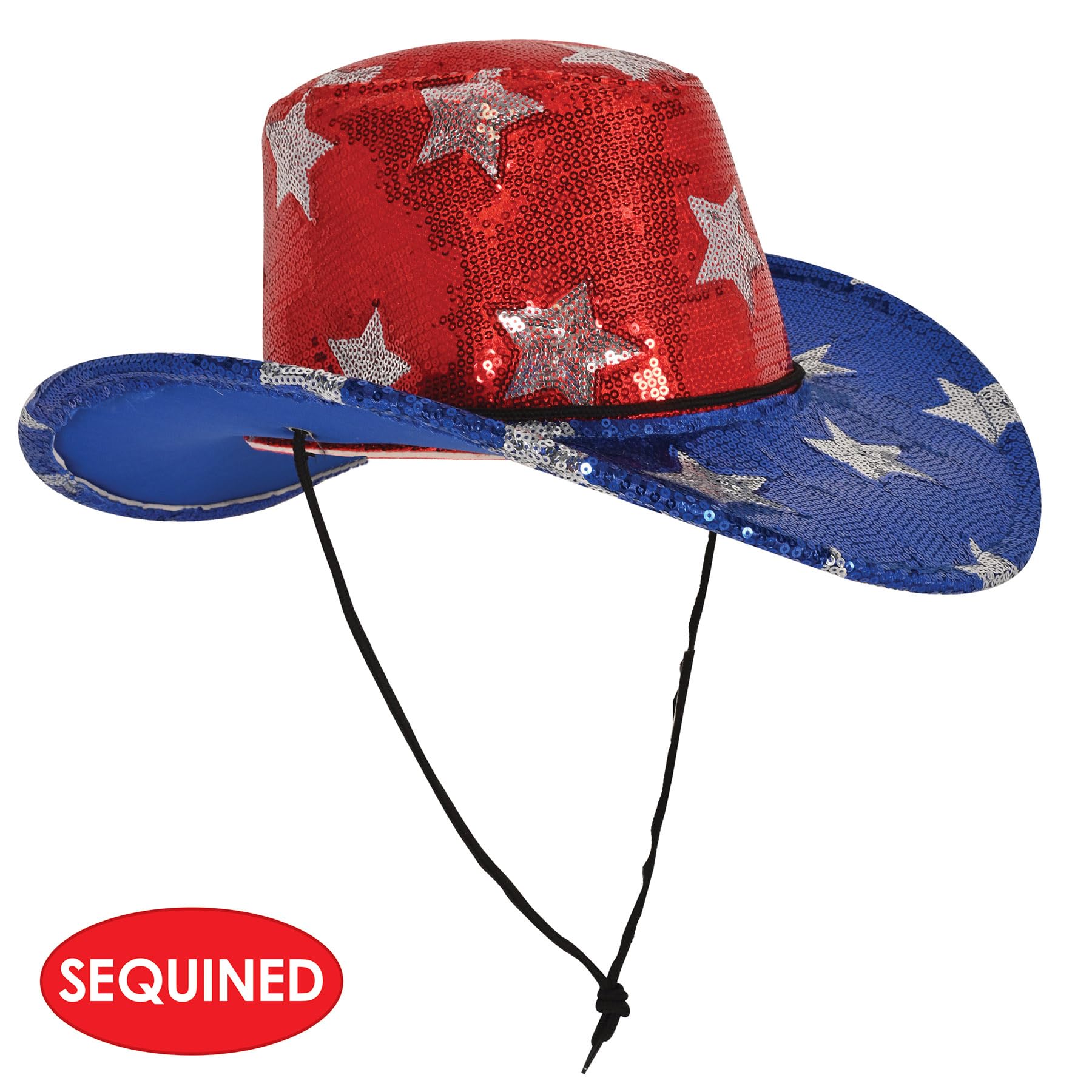 Amazon.com: Beistle Fabric Sequined Patriotic Cowboy Hat 