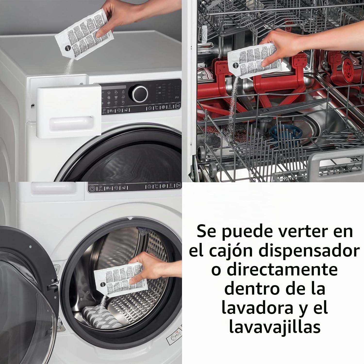 Wpro Descalcificador universal para lavadora y lavavajillas y removedor de grasa (48 sobres de 50 g)