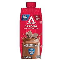 Vista 5 de Atkins Strong High Protein Shake, Milk Chocolate Flavored, 30g Protein, Low Carb and Low Sugar Shake, Keto Friendly, Gluten Free Ready to Drink