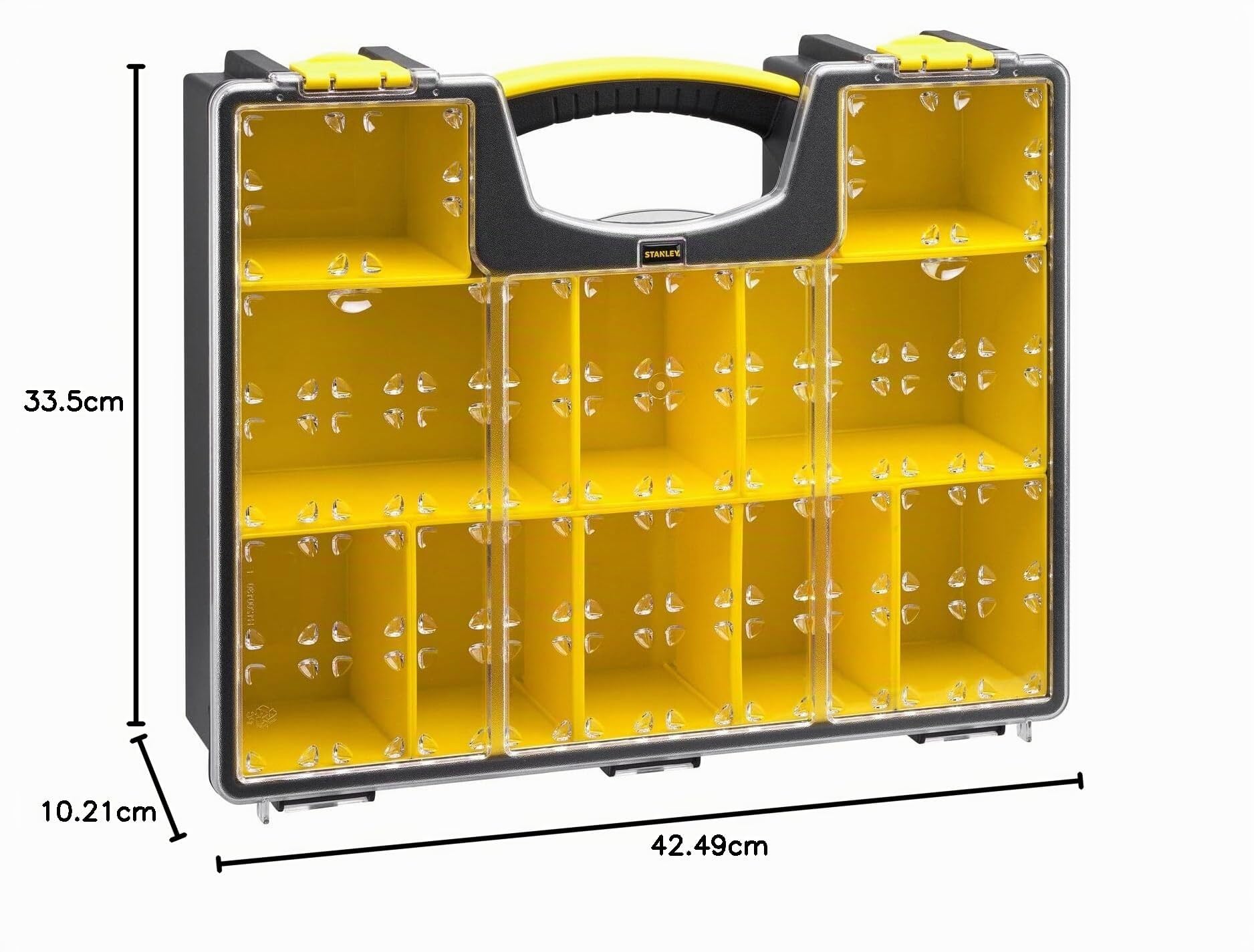 STANLEY Werkzeug-Organizer Aufbewahrungsbox Sortimentskasten für Aufbewahrung Sortierbox für Werkstatt (42x10x33cm, Koffer für Kleinteile in verschiedenen Größen, formstabiler Deckel) 1-92-749 Baumarkt