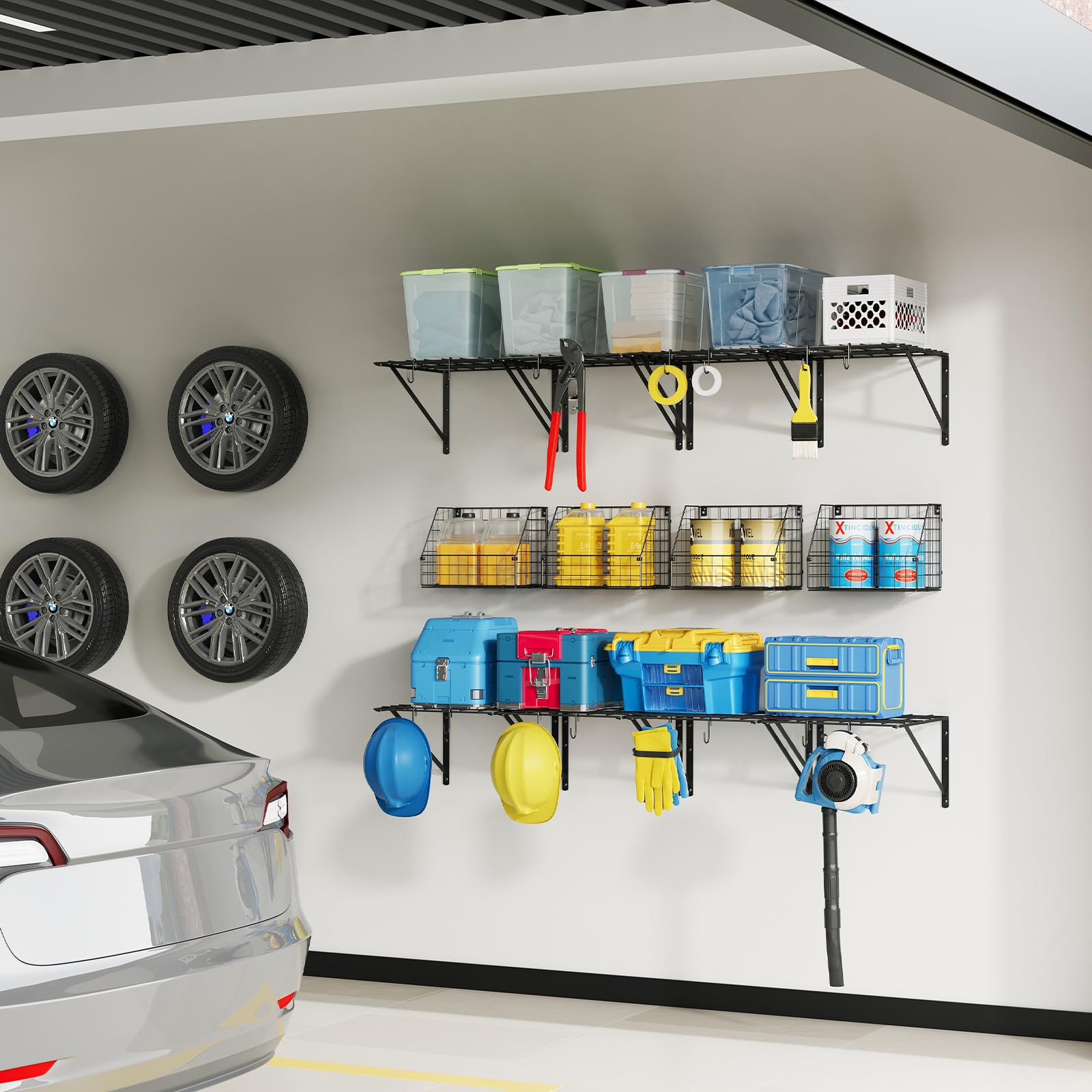 LEYU Metall-Werkzeug-Organizer Für Garage – Wandhalterung, 172,7 Cm, Mit Haken