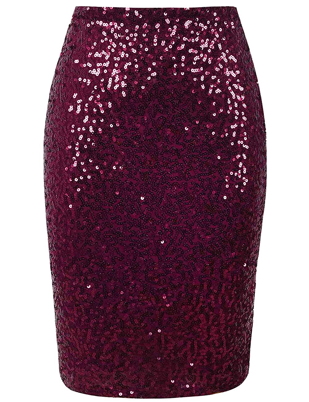 kelandWomen's Sequin Pencil Skirt High Waist Glitter Bodycon Midi Skirts