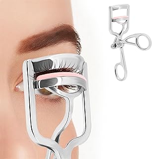 أداة تجعيد رموش بفتحة واسعة وقبضة مريحة من خليط الزنك من مووسك، لون فضي