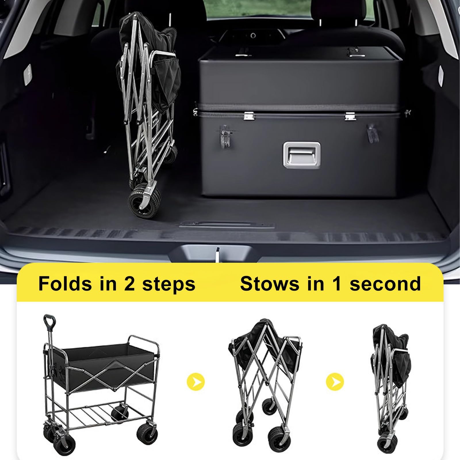 Carrello Pieghevole con Tavolo Rimovibile Carretto per Mercatini Campeggio | Carrello Pieghevole con Tavolo Rimovibile Carretto per Mercatini Campeggio Grande Capacità Carico(88x54x110cm/35x21x43in)