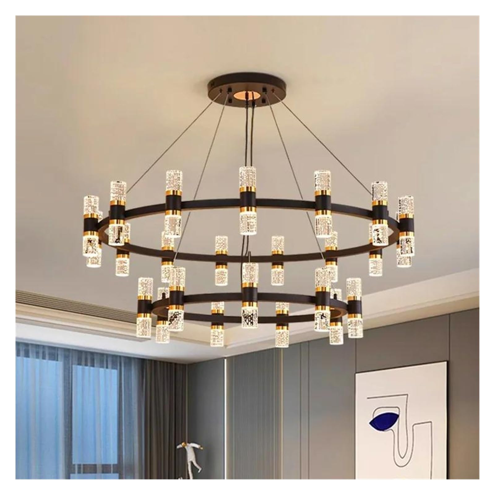 Nowoczesne dekoracje do domu oświetlenie Led lampy wiszące do żyrandoli do salonu do jadalni wiszące oświetlenie wewnętrzne (12 głowic)