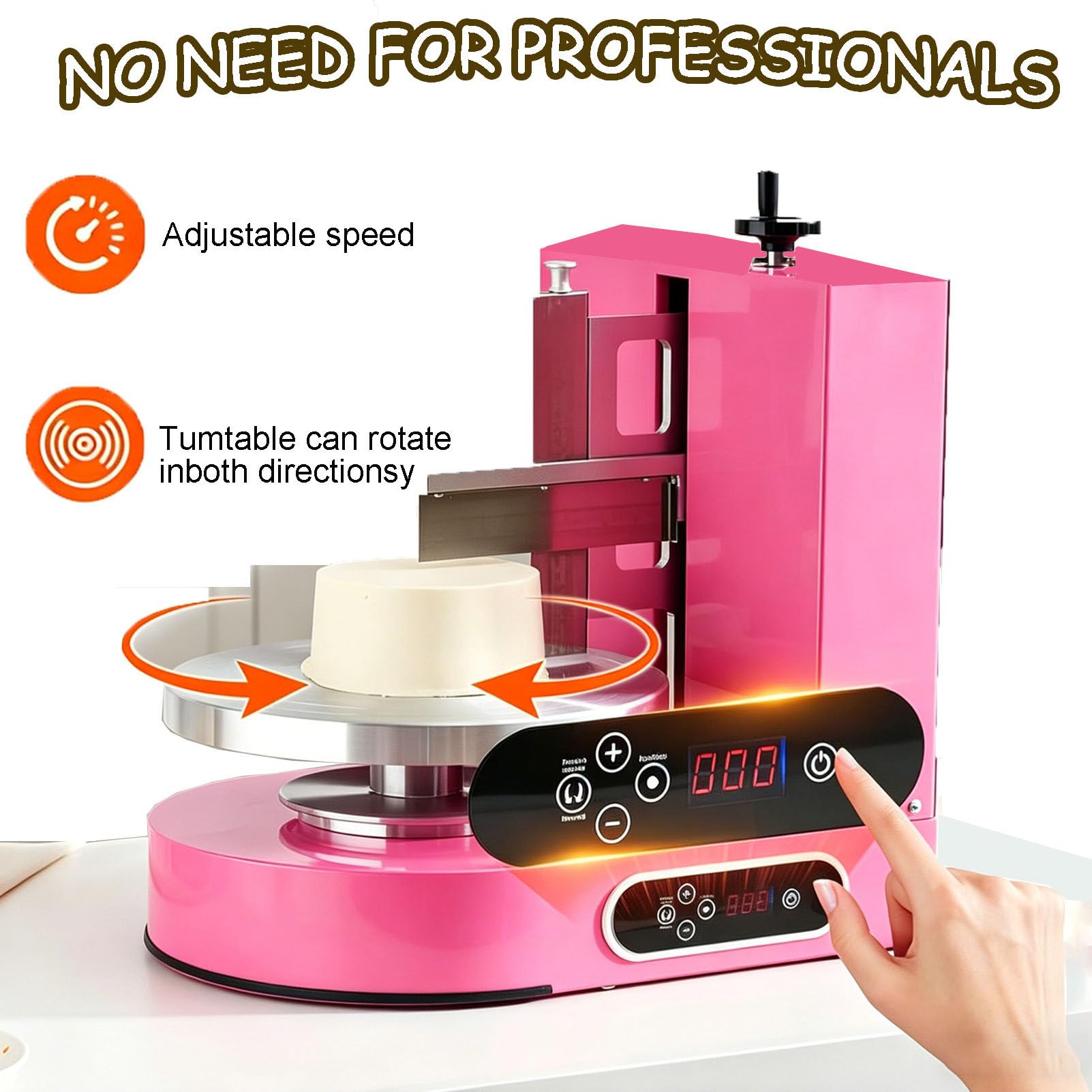 Máquina automática de glaseado de pasteles, esparcidor de crema con velocidad ajustable 60-320 RPM, control LCD, para pasteles redondos de 4 a 12 pulgadas, equipo comercial de panadería