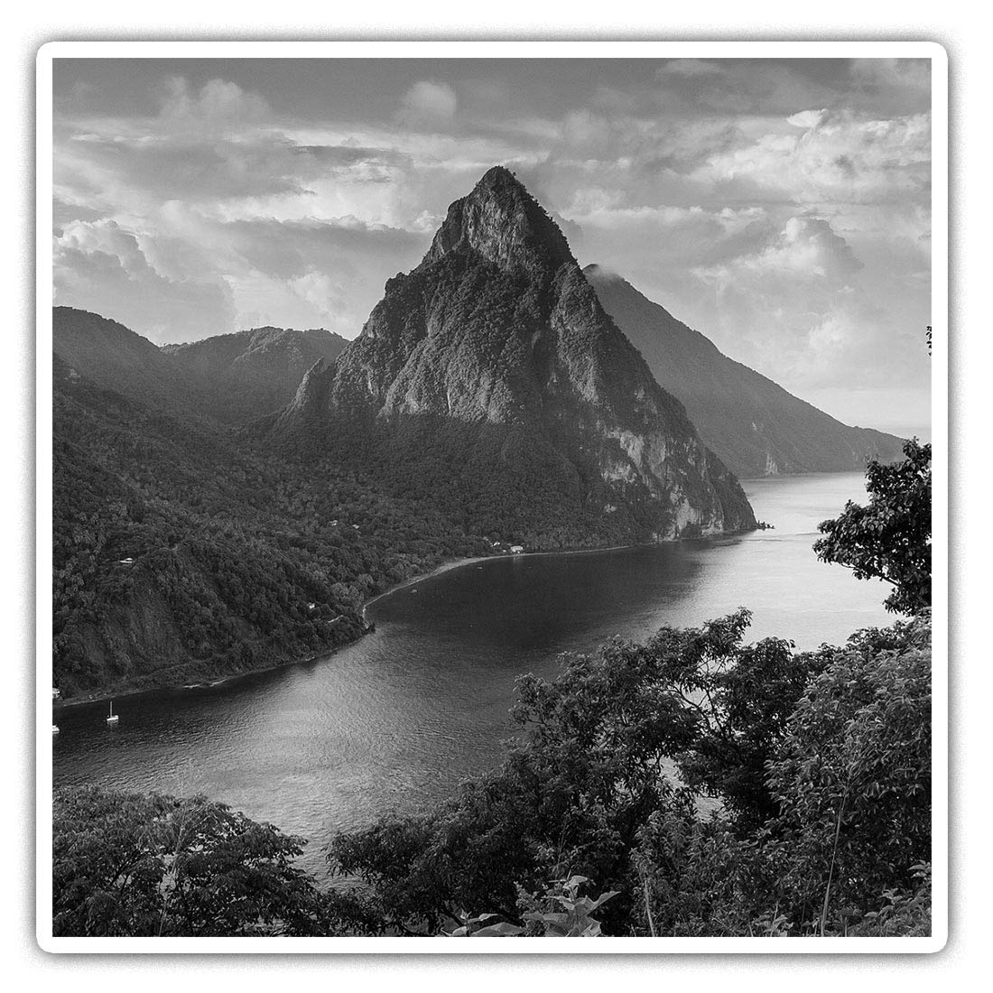 Destination Vinyl Ltd Multi 2 X 10Cm Square Vinyl Stickers - Saint St Lucia Caribbean Travel Decals 41663