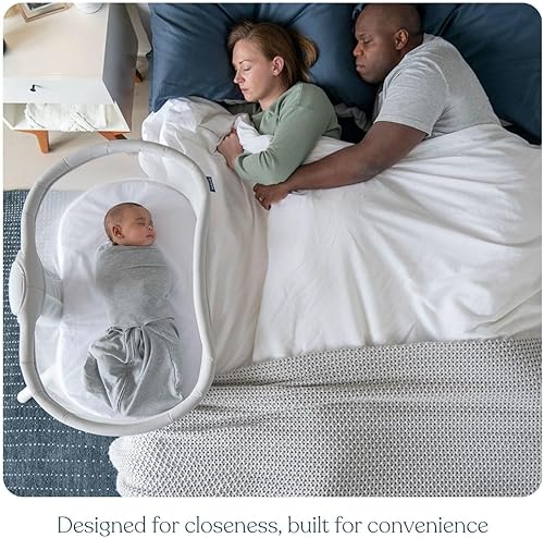 Miniatura 3 de HALO BassiNest - Cuna giratoria 3.0 para bebé con rotación de 360, altura ajustable, malla transpirable, cierre seguro para dormir, pared baja para