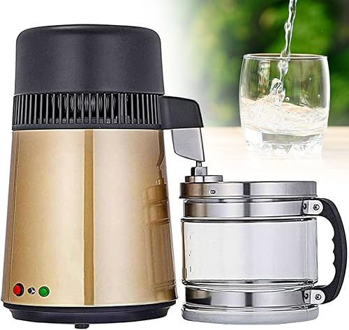 XYEJL Destilador de agua 4L, máquina de destilación de agua pura, destilador de agua de encimera, filtro purificador de destilador de alcohol de