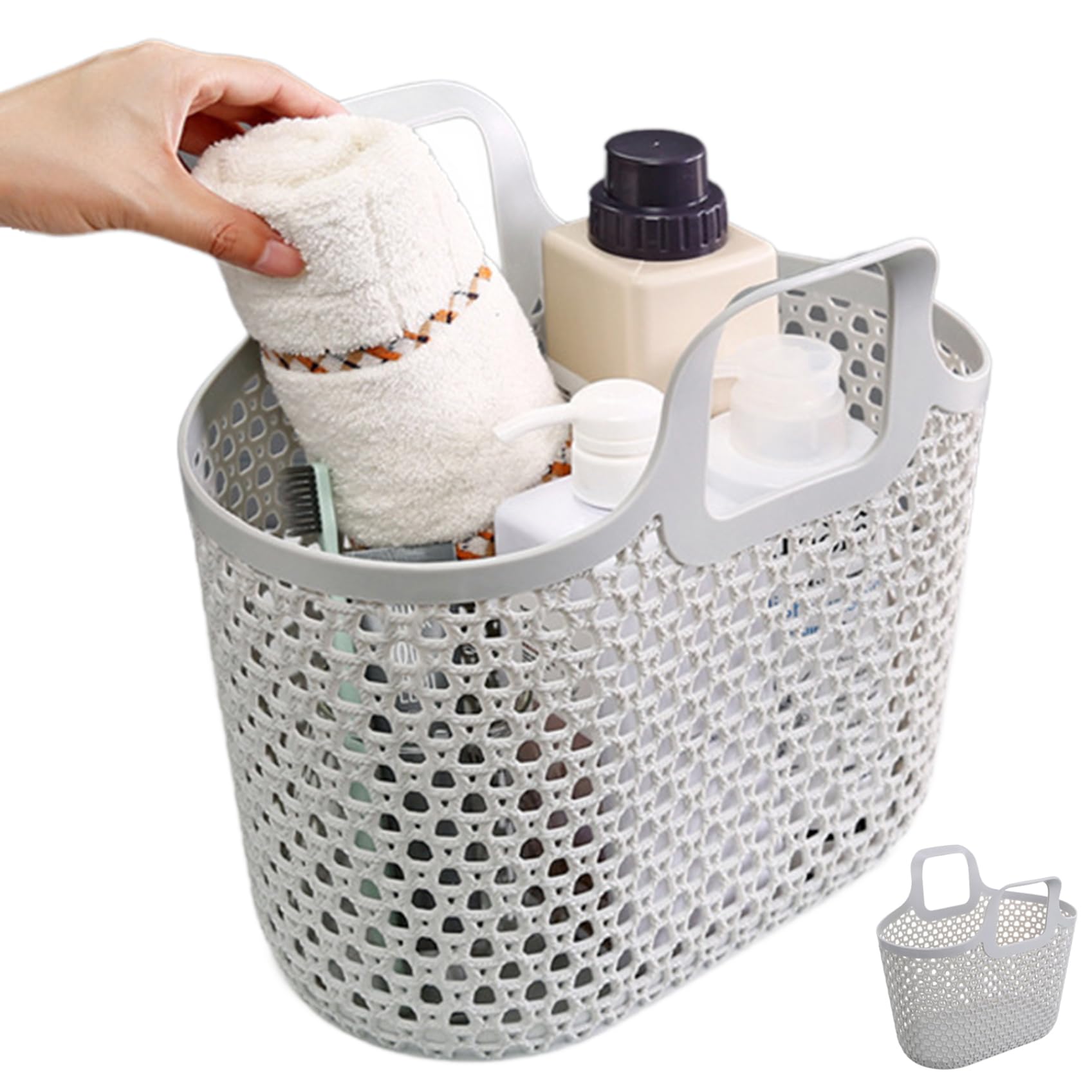 Whyzsjnclg Plastic Shower Caddy Portable Organizer for Bathroom College Dorm Pantry Kitchen, Grey