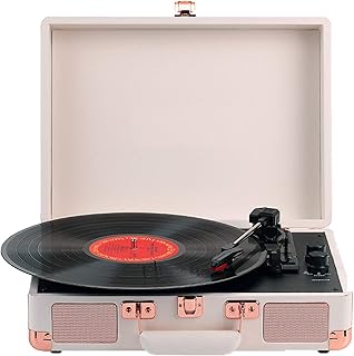 Vinyl Record Player, 3 Speed Turntable Record Player With Built In Stereo Speakers, Supports RCA Line Out, AUX In, Headphone Jack, Phonograph Record Player For Family Or Friends
