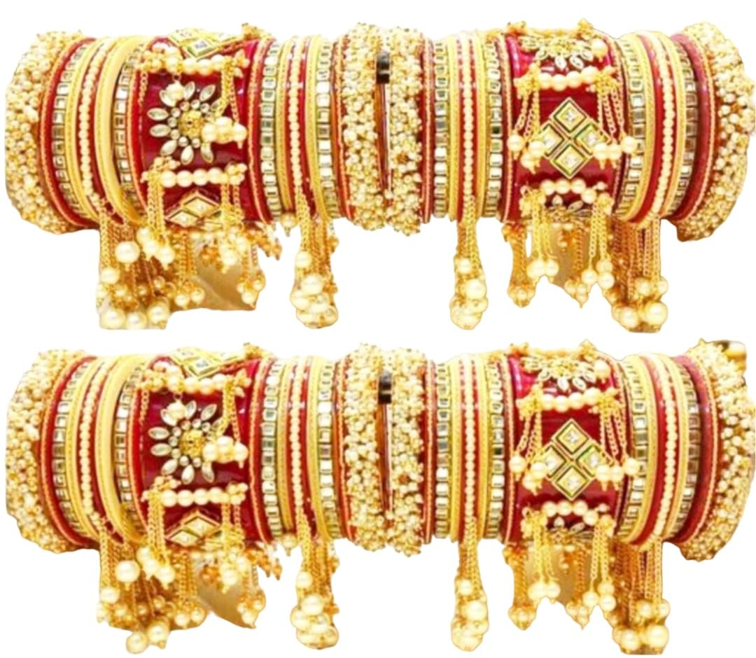 RK HUB Latest Hand Desined Stylish Rajwadi Style Bridal Chuda Chura Set For Girls And Women (Lock Plastic Box Packing) (CHURA 2, 2.8) (B0C74M8TRG) Amazon Price History, Amazon Price Tracker