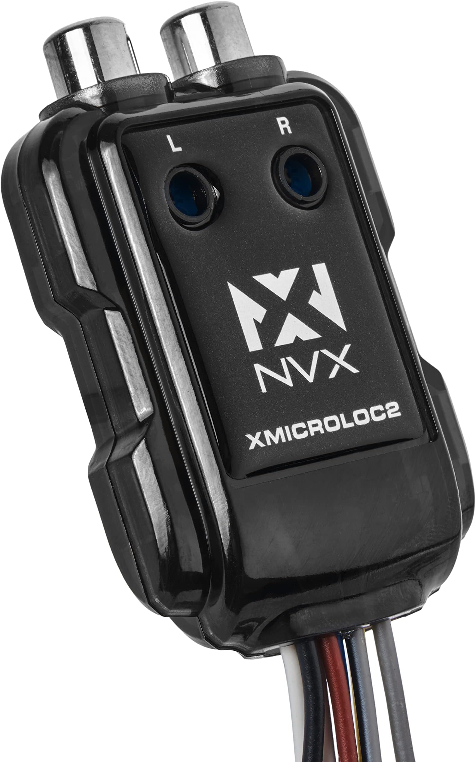 NVX XMICROLOC2 | 300W 2-Channel Speaker Cable to RCA Adjustable Line Output Converter with Remote Turn On