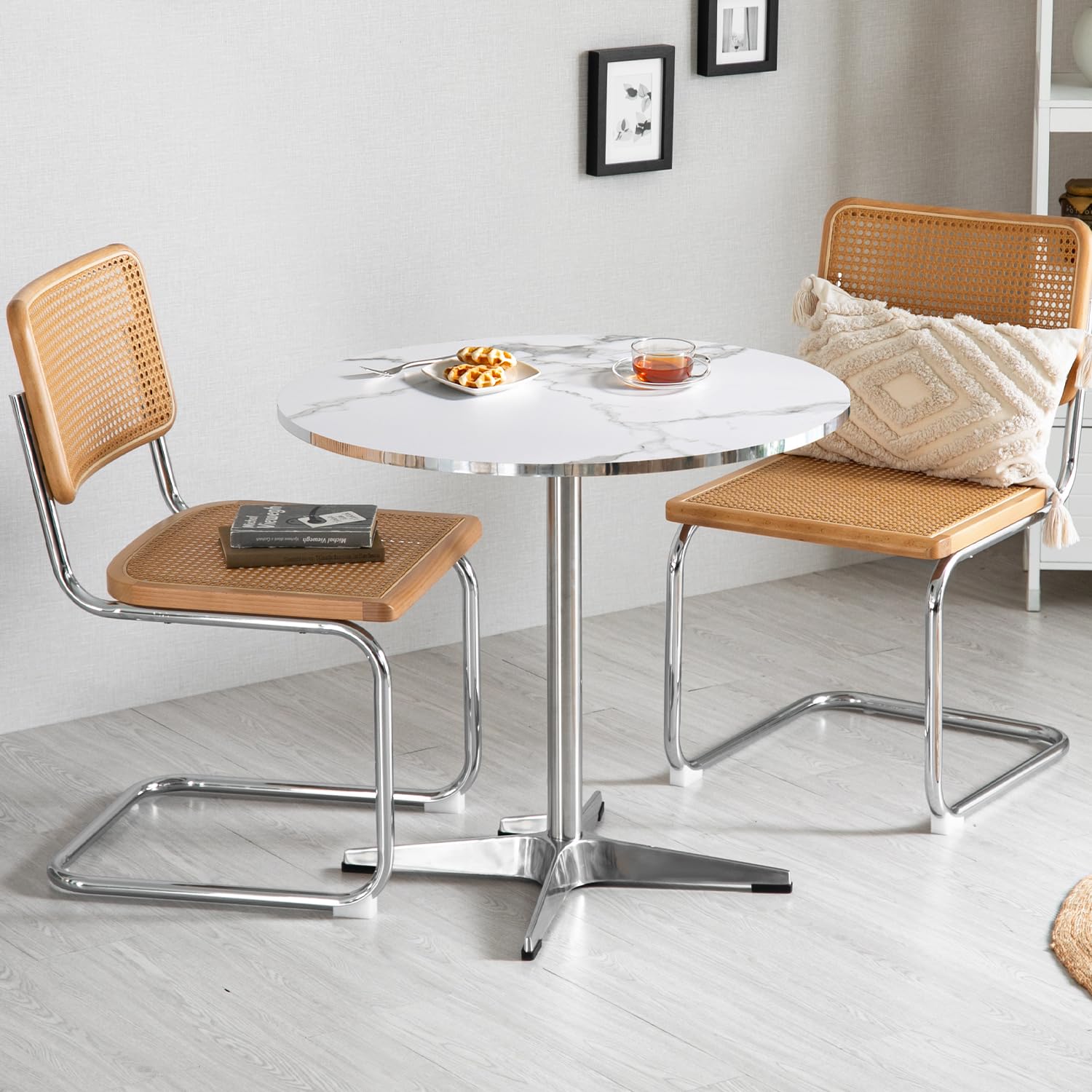 Amazon｜モダンデコ 丸テーブル 2人掛け 3点セット チェア