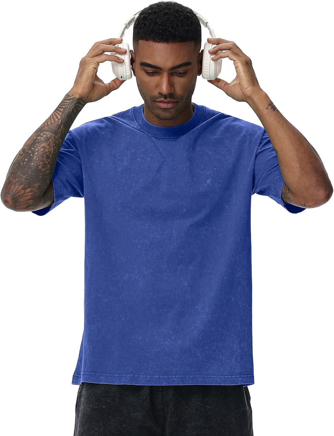 Distressed Oversized Tshirts for Men Vintage Washed Unisex Tees Cotton Casual Hipster Short Sleeve Tops - Image 3