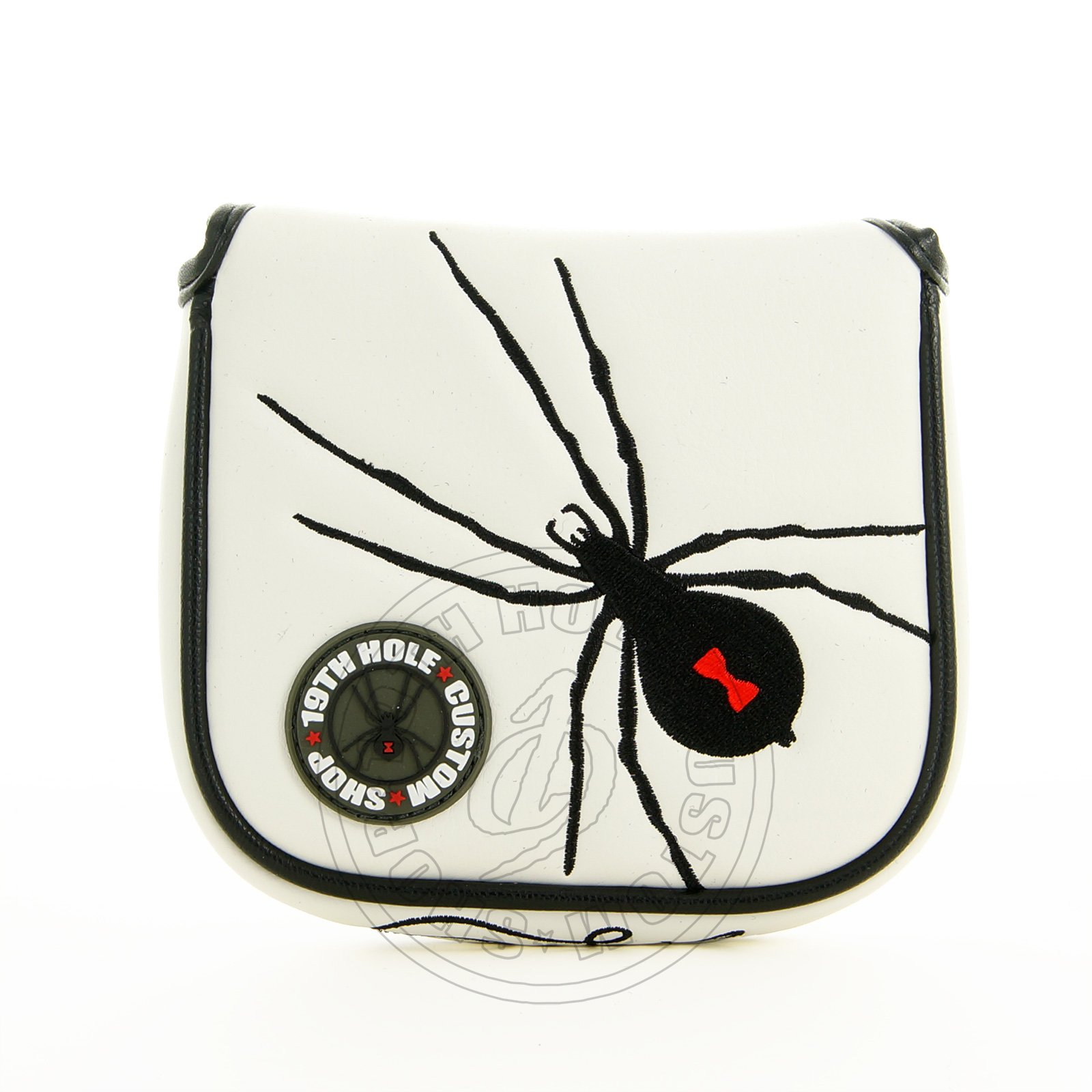 19th Hole Custom Shop Spider High-MOI Mallet Putter Headcover, Heel Shaft, White