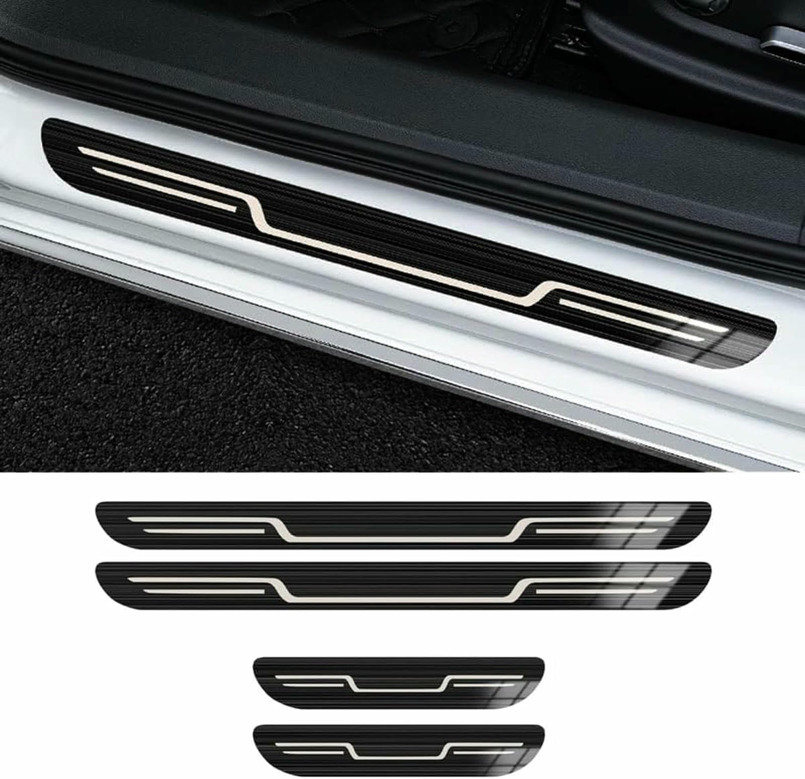 4 Protectores De Umbral De Puerta para Velar 2017-2023, Protector De Umbral De Pedal De Bienvenida, Tiras De Umbral De Puerta.
