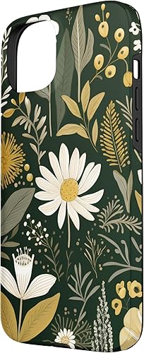 Vista 20 de Funda botánica retro para iPhone 11 Pro Max con diseño botánico bohemio y verde oliva