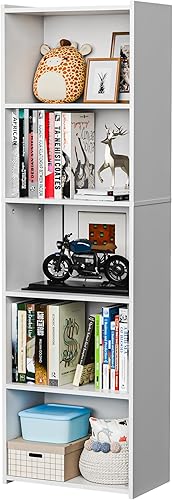 SUPER DEAL Estantería de 5 niveles abierta y estantería de libros, estantes de almacenamiento de exhibición independientes, organizador de