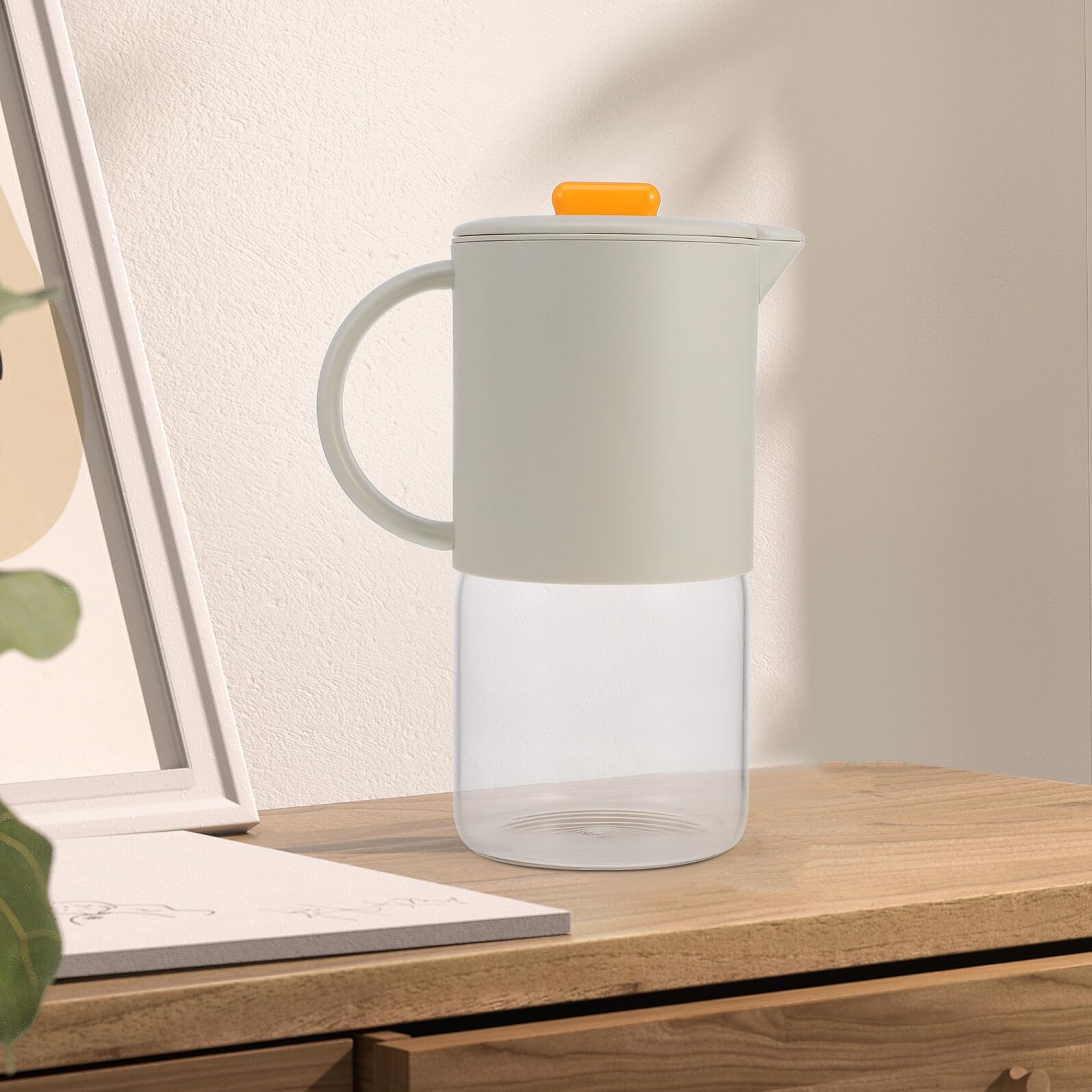 Jarra de Agua Grande con Tapa Automática Capacidad Amplia para Jugos y Bebidas Frías Resistente y Fácil de Limpiar para Hogar y Fiestas