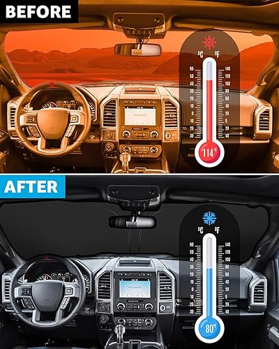 Vista 934 de Proadsy Parasol para parabrisas para BMW X1 F48 2016-2022 de 4 capas plegable, protector de parasol frontal que bloquea los rayos UV y mantiene