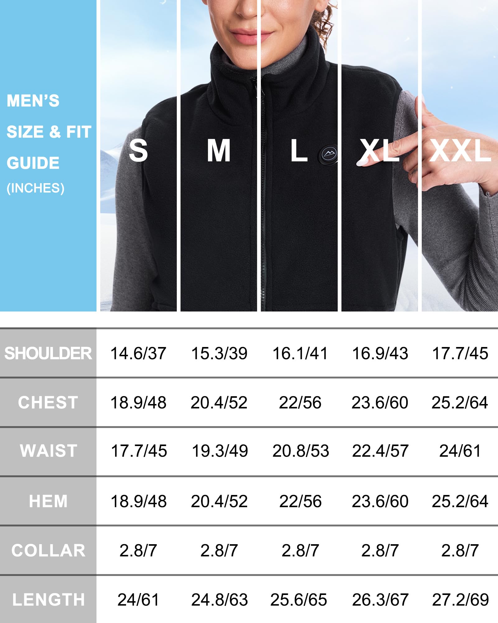 WUEAOA Gilet Riscaldato Donna con Batteria 10000mAh, Giacca Riscaldata Donna, Gilet riscaldante, Attività All’Aperto, Escursioni, Inverno