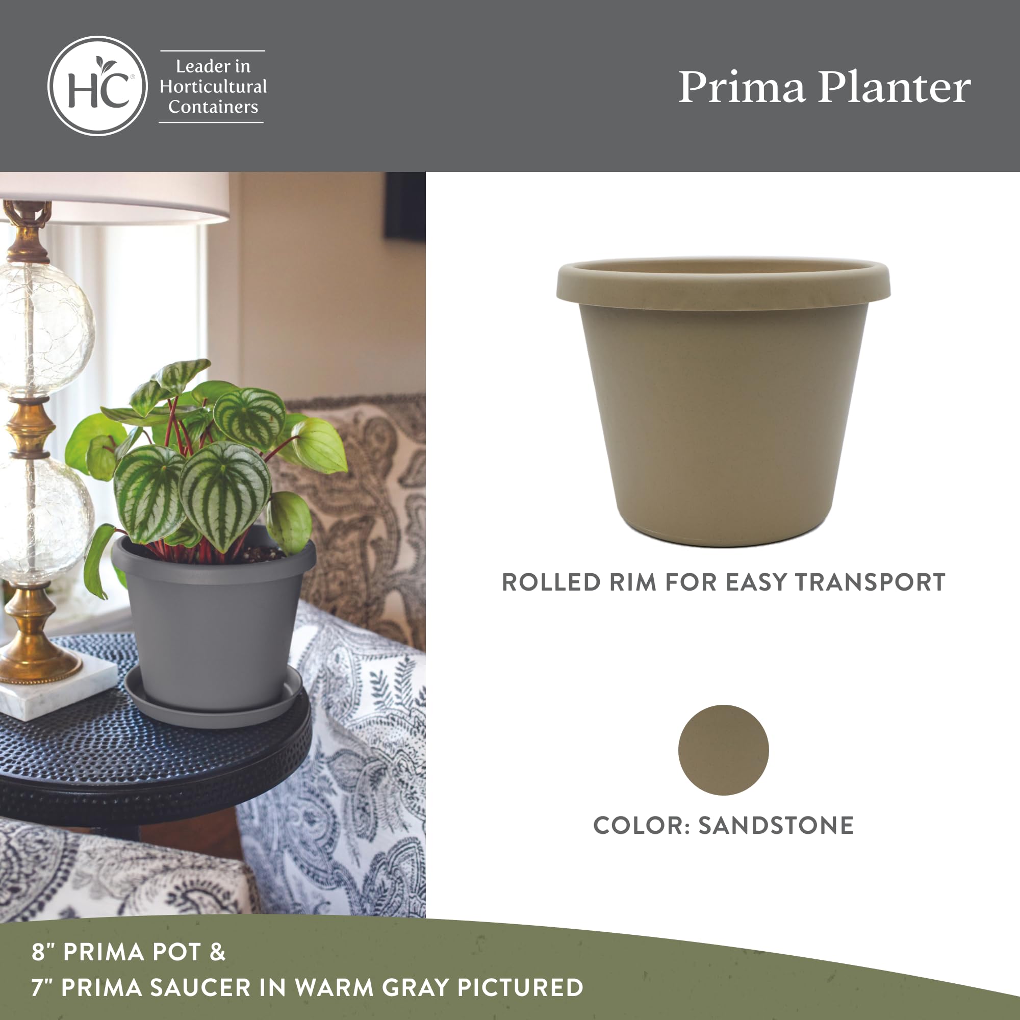 Amazon.com : The HC Companies Prima Round Plastic Plant Pot w