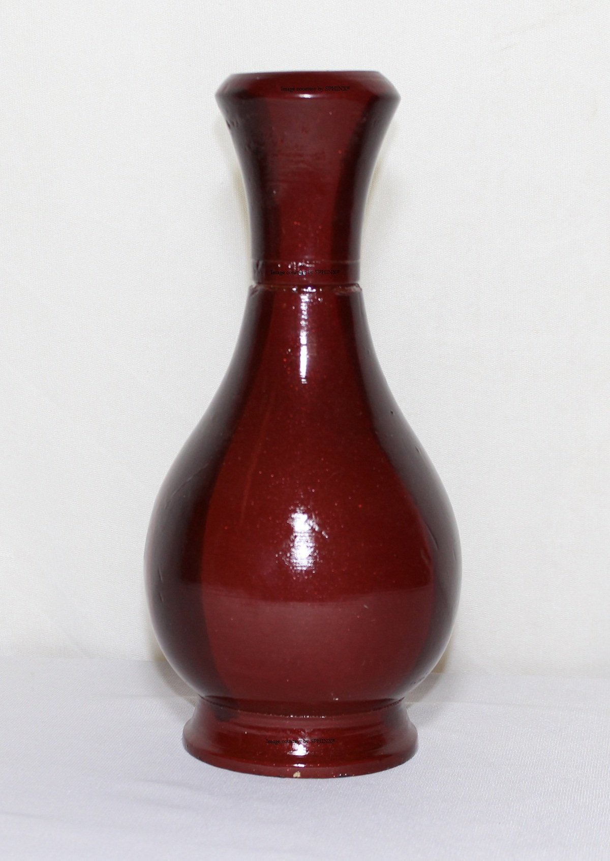 SPHINX® Printed Wooden Table Top Flower Pot/Vase (Height 25 cms /10 Inches) KINDLY CHECK PRODUCT DIMENSION CAREFULLY- (Maroon)