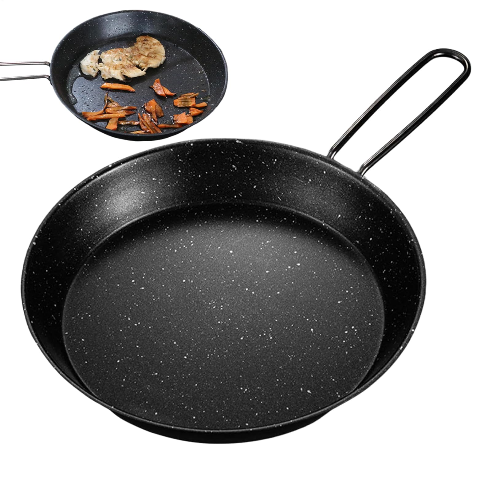 Generisch Camping Bratpfanne - Outdoor Bratpfanne 20 cm,Antihaft-Pfanne Mit Klappgriff Camping-Kochgeschirr Für Herd, Küche, Reisen, Picknick & Outdoor