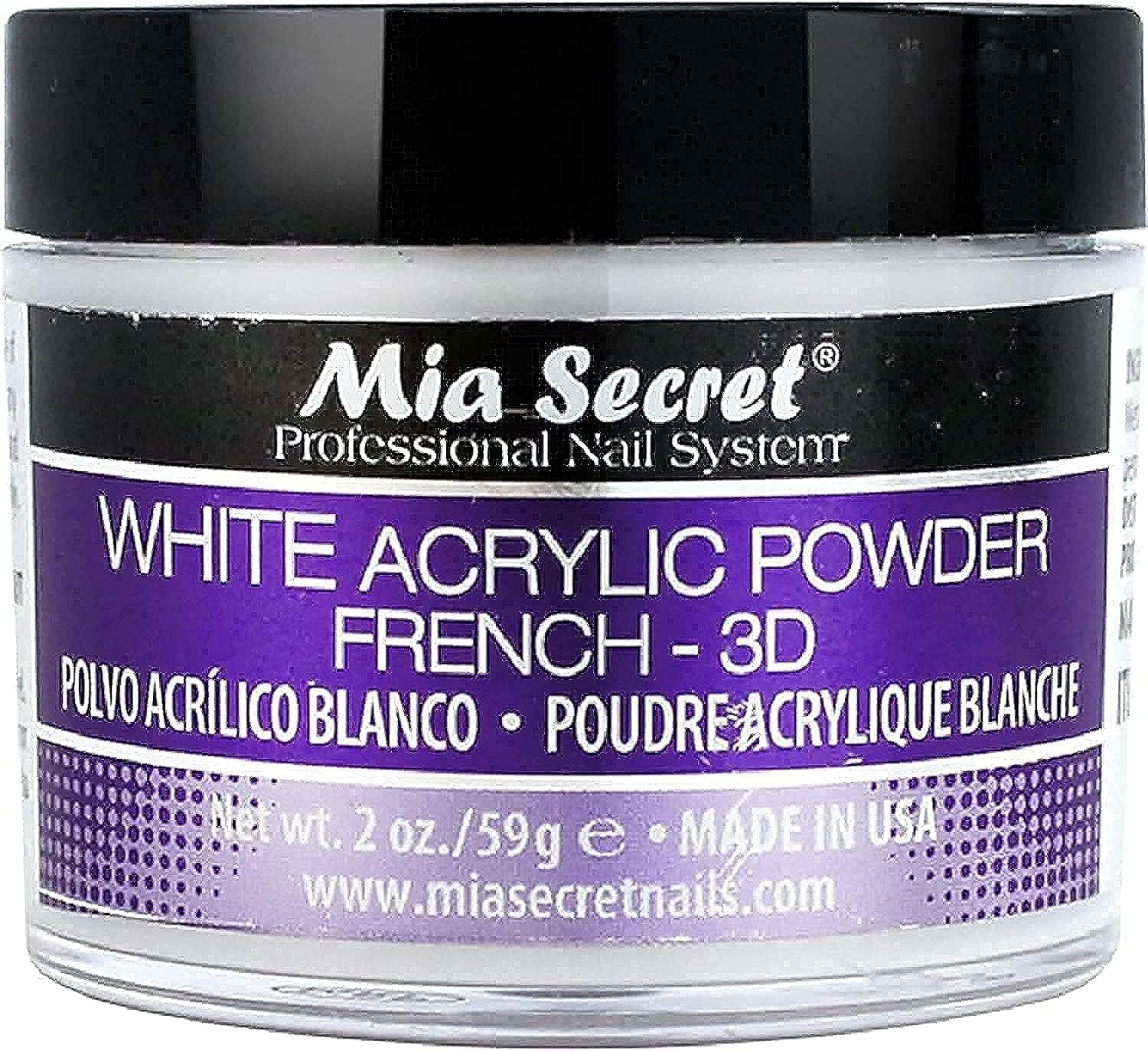 Mia Secret French - 3D Acrylic Powder, White, 2 Ounce