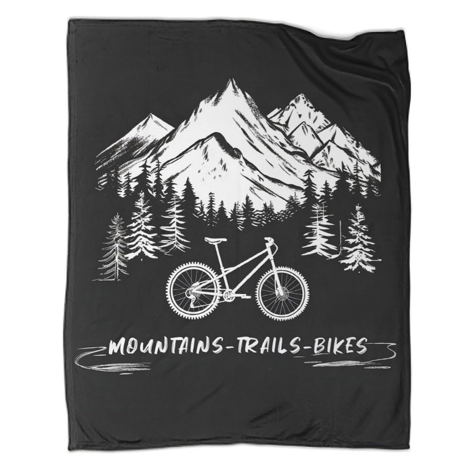 stampa 3D MountainBikeDesign coperta microfibra biancheria da letto compatta e morbida coperta da viaggio leggera per regali per amici viaggiatori RetroAdventureStyle 80×90inch(200x230cm)