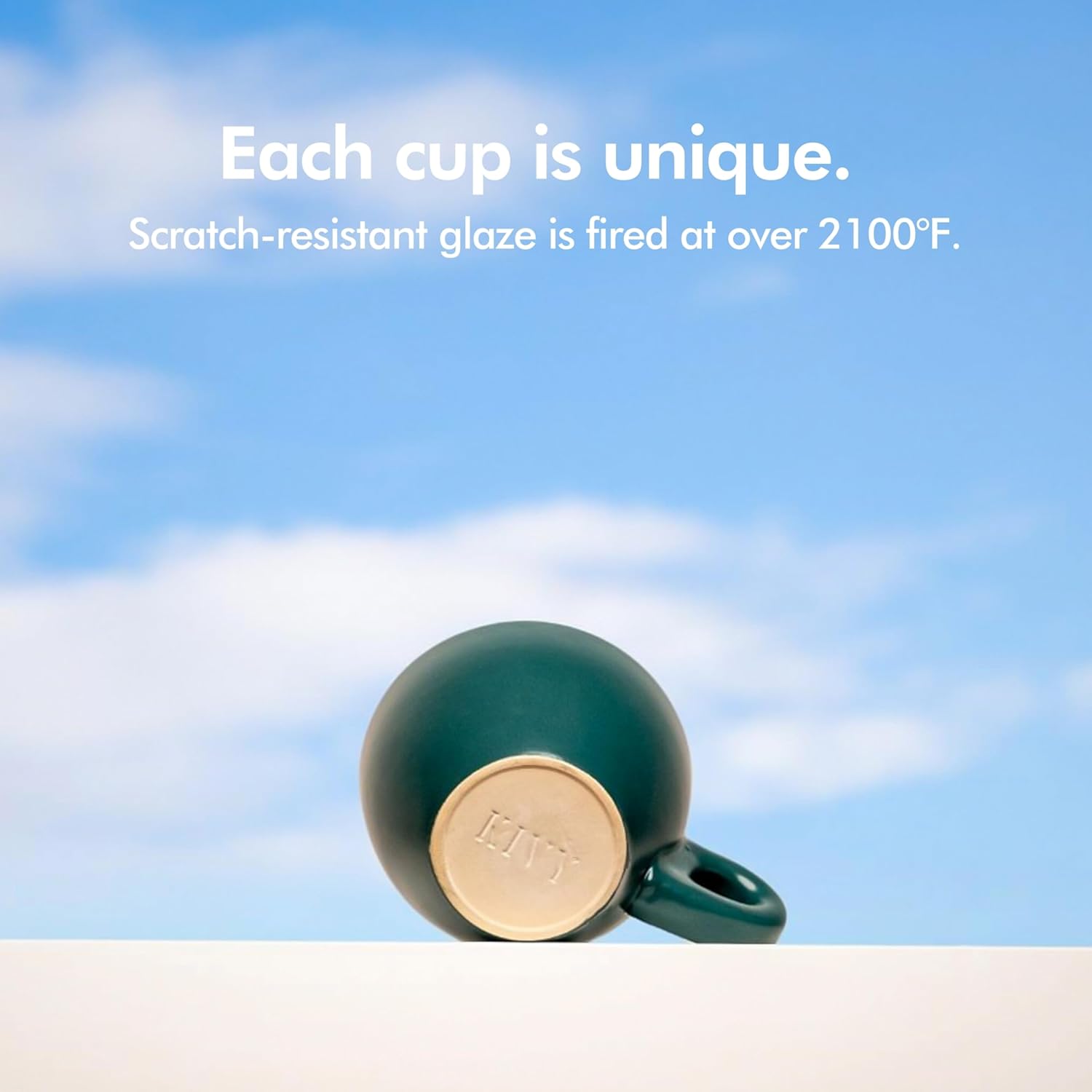 KIVY 3 oz Espresso cups set of 4 - Thick walled stoneware espresso cup set - Italian style espresso cups and saucers - Expresso shots cup - Small coffee mugs and saucers - Blue - Image 8