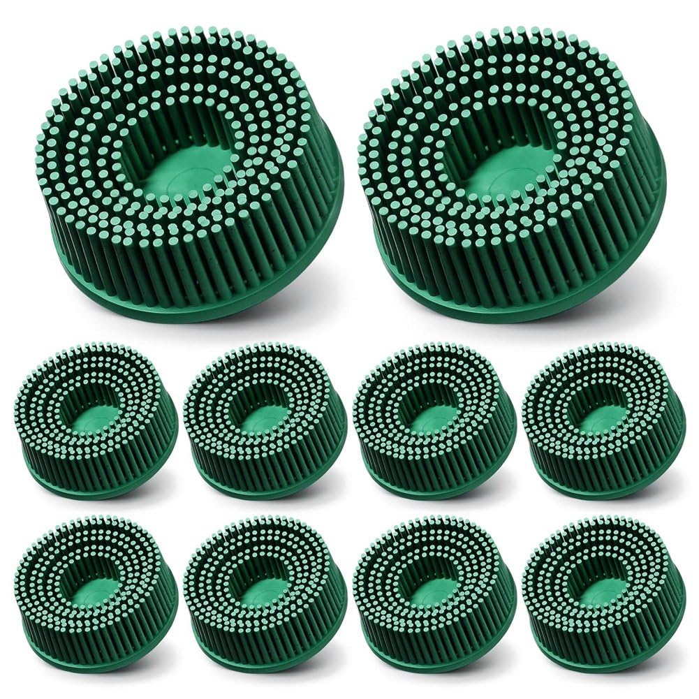 Littimoon 2 Inch Bristle Disc Grit 50 for Metal Deburring Blending Cleaning Rust Tools 2 Inch Disc Assorted Grit Abrasive Removal Brush Polishing Wheel