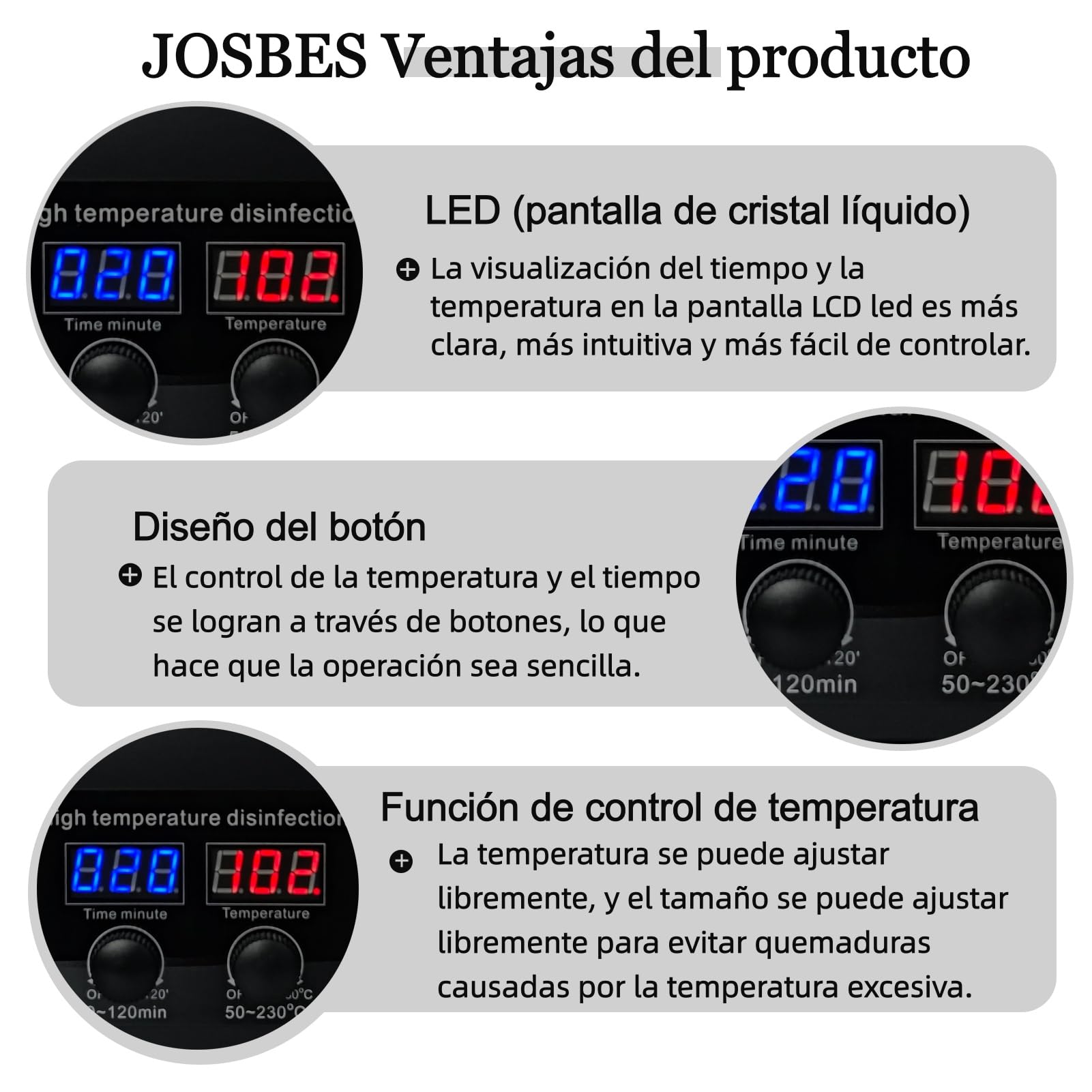 Esterilizador Herramienta de uñas de alta temperatura con temporizador para cosméticos, estudios de cuidado de pies, peluquería Negro (Negro)