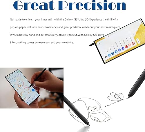 Miniatura 5 de 2 bolígrafos Galaxy S23 Ultra S (sin Bluetooth) de repuesto para Samsung Galaxy S23 Ultra SM-S918B, SM-S918BDS, SM-S918W, SM-S918EDS 5G S Pen, lápiz