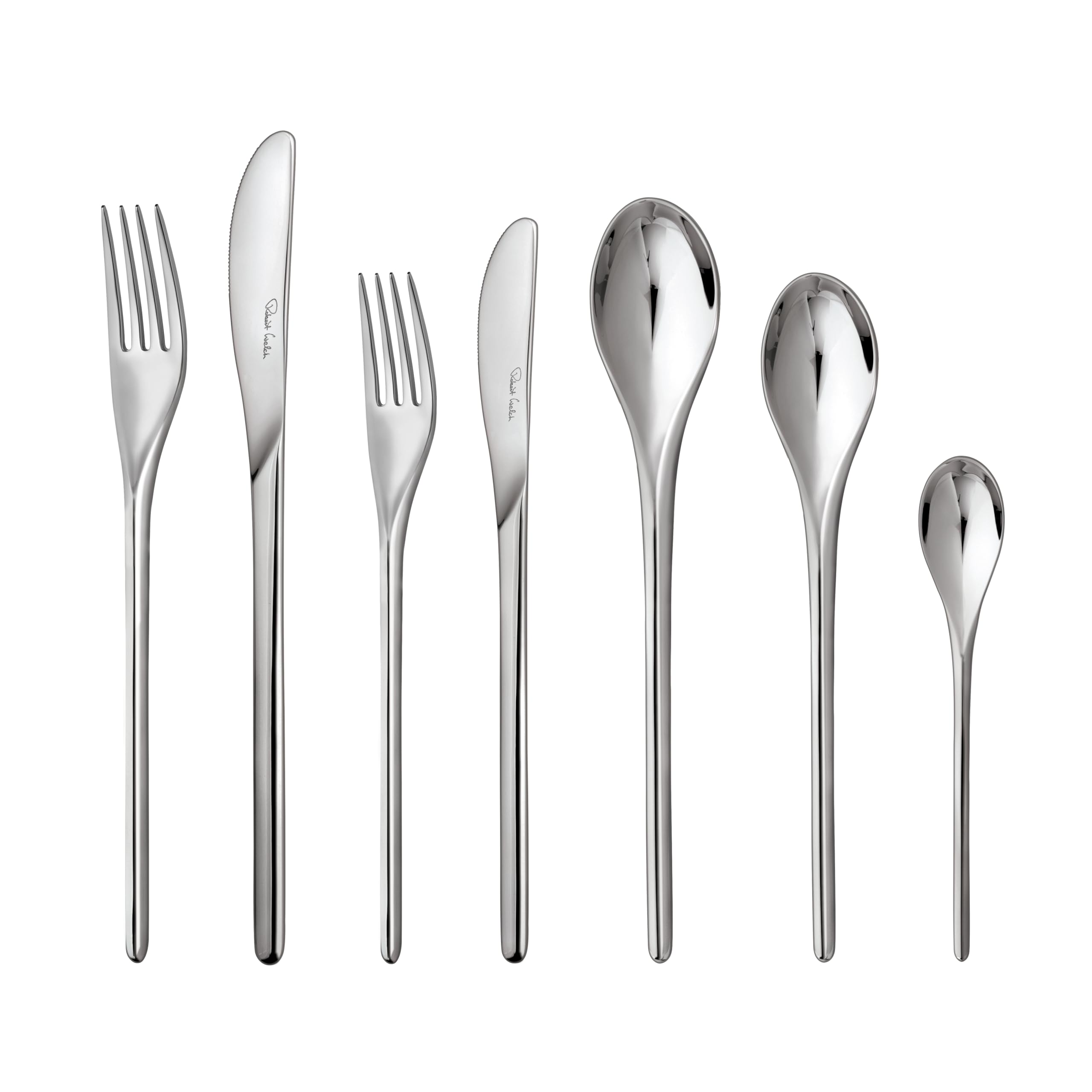 Robert Welch Bud Bright, 42 Piece Cutlery Set for 6 People. Made from Stainless Steel. Dishwasher Safe.