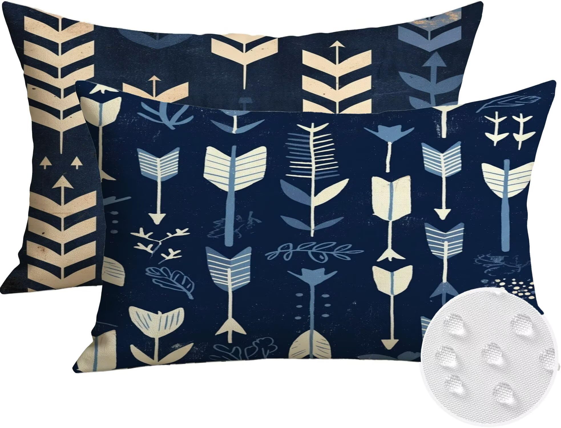 Générique Housse de Coussin Canapé Noir 30x50cm Exterieur Impermeable Flèche Taie d'oreiller Décoratif Aesthetic Housse Coussin Decoration pour Chambre Sofa Jardin Balcon Terrasse Lot de 2. T-1874