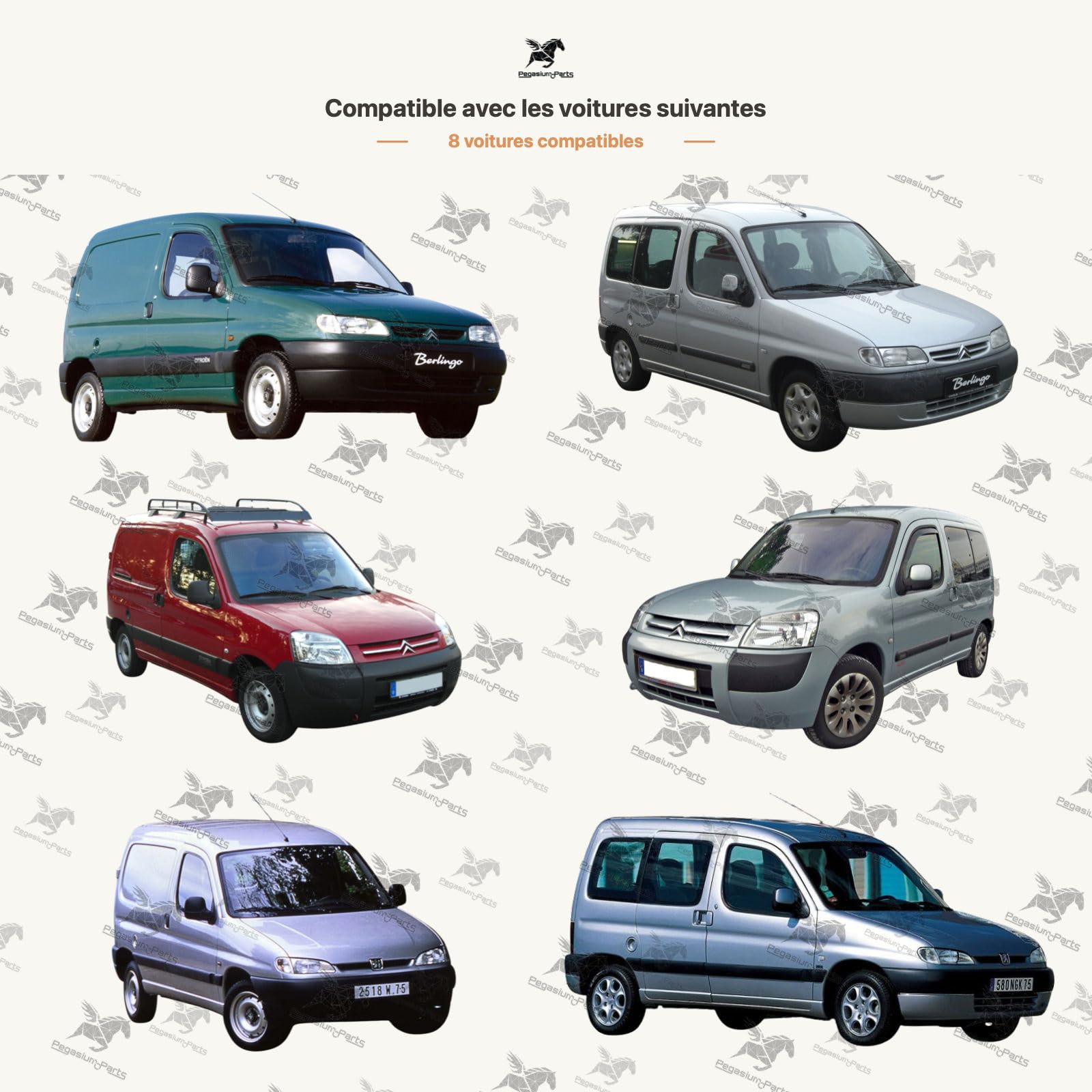 Pegasium LÈVE-VITRE AVANT GAUCHE MANUEL SANS MOTEUR pour [CITROEN] BERLINGO (07/1996 → 03/2008), [PEUGEOT] PARTNER (07/1996 → 03/2008)