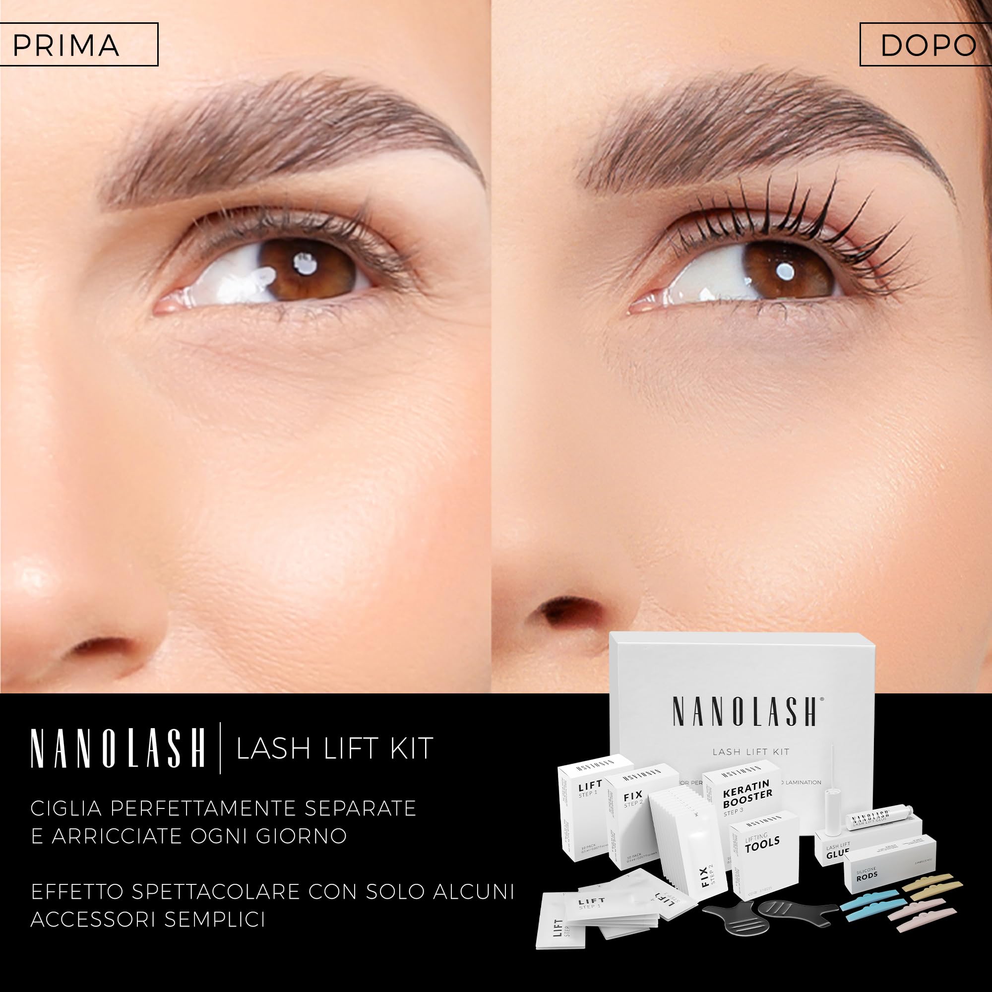 Kit Nanolash per Lifting e Laminazione Ciglia - DIY per Casa e Salone