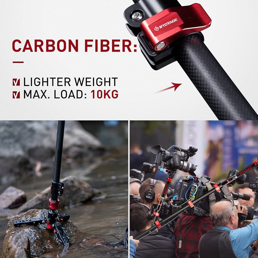 Amazon.com : IFOOTAGE Monopod with Feet, 59'' Lightweight