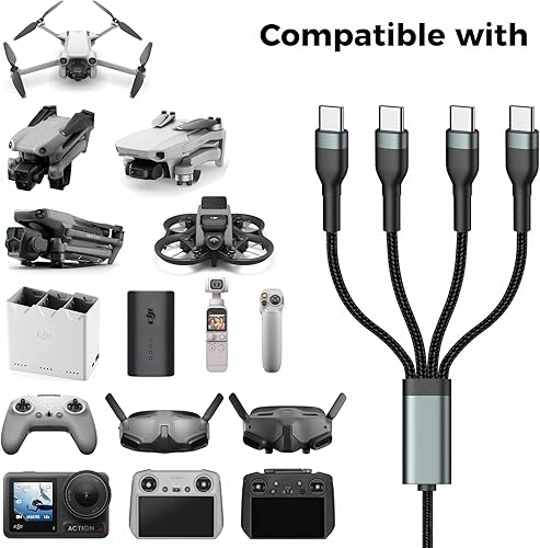 Miniatura 2 de Charger for DJI Mini 4 Pro, Mini 4K, Mini 3 Pro, Mini 2 SE, Air 3, Air 2S Drones, 4-in-2 3A Fast Charging Cable USB C Cord for DJI Mini 4 ProMini 3