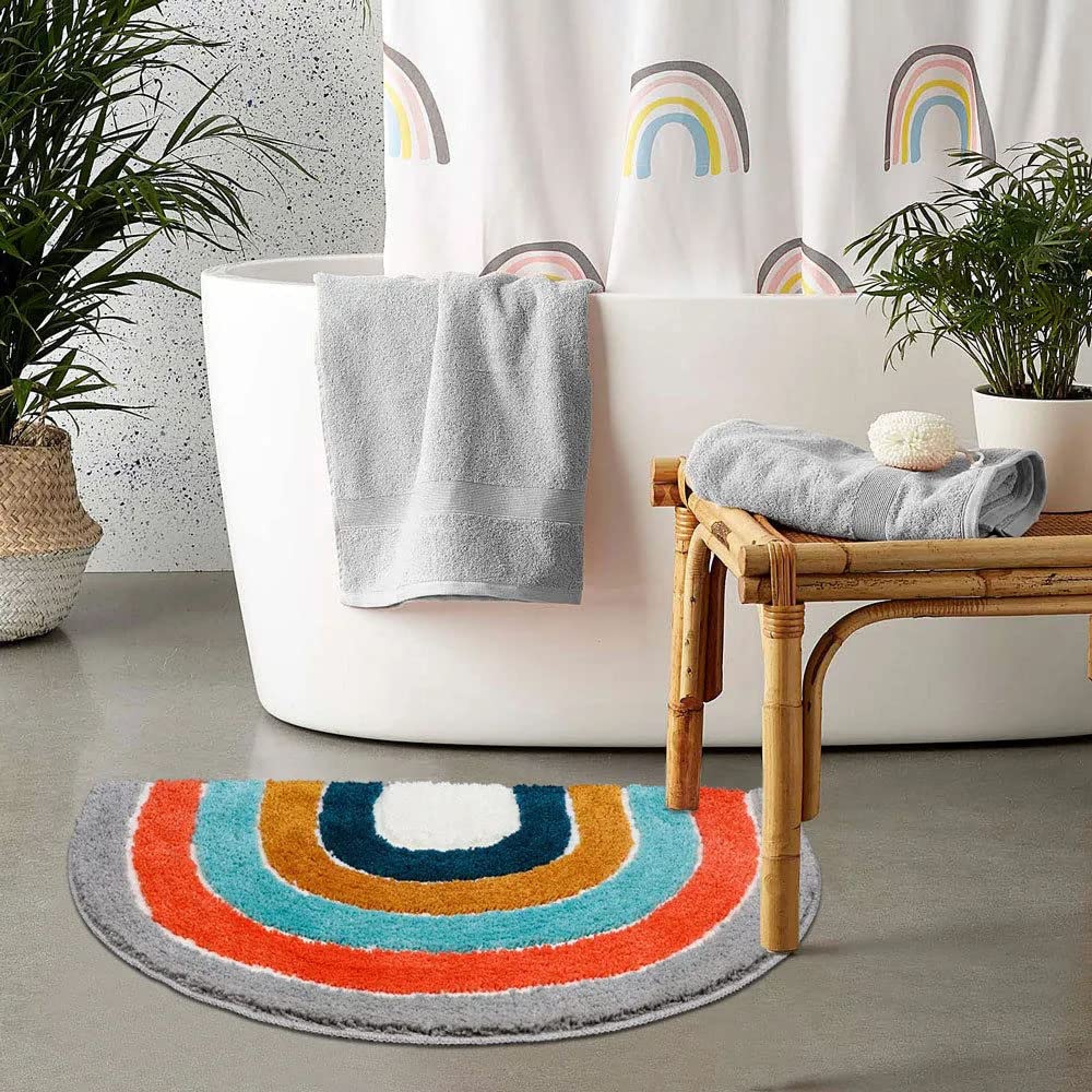 Tapis de chambre demi-cercle gris pour une décoration d'intérieur cosy