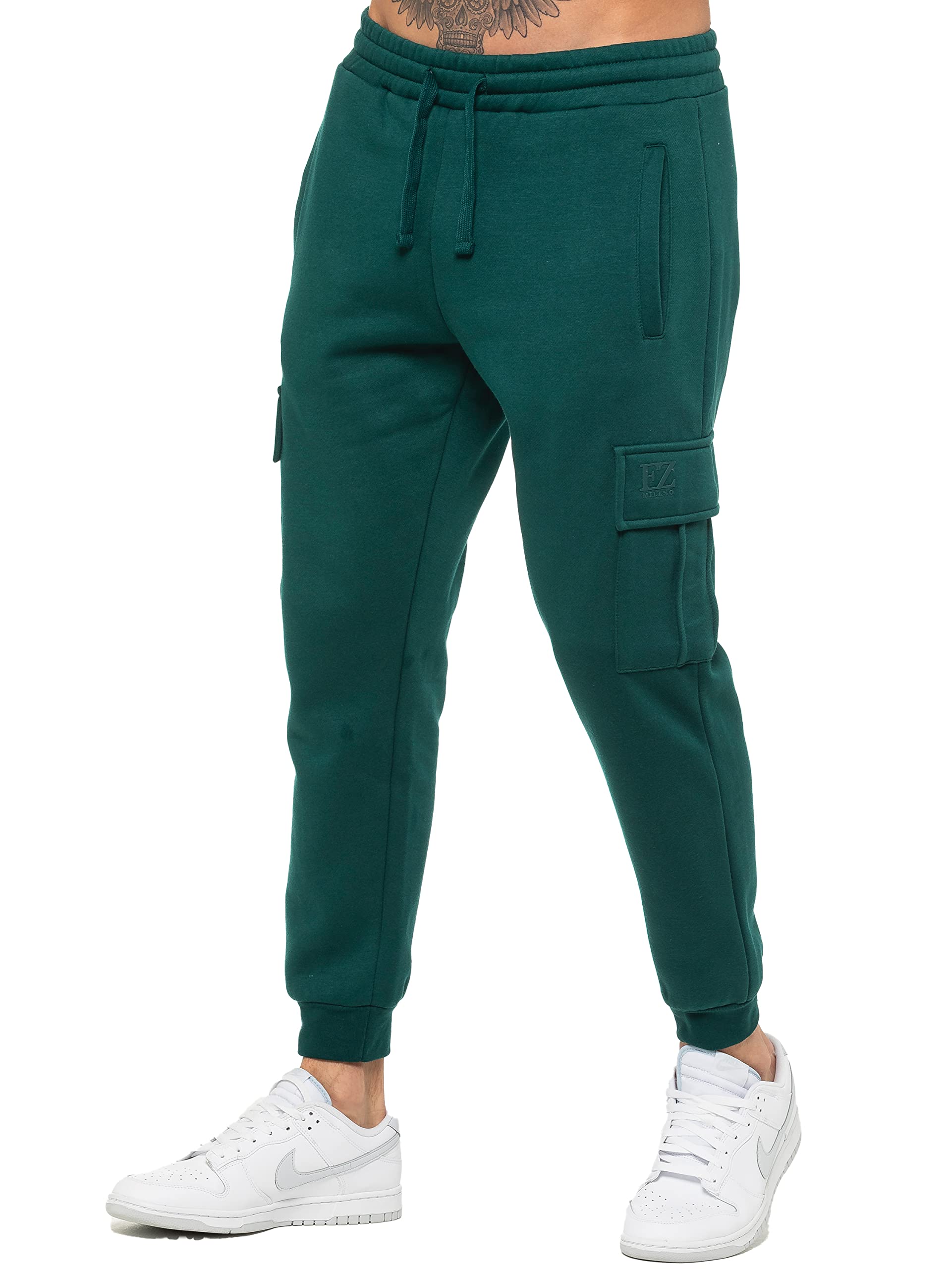 989Zé ENZO Mens Cargo Jogging Trousers Sweatpants Casual Gym Regular Fit Joggers Bottoms EZJGC599 Jogger Green L