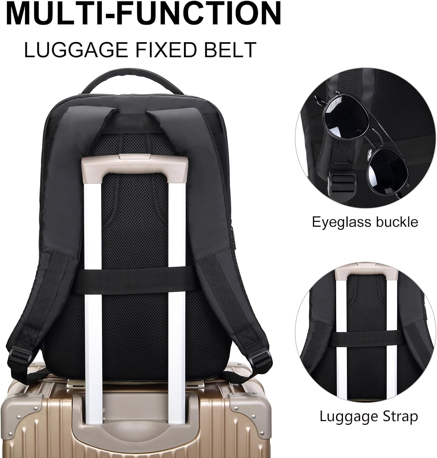 Travel Laptop Backpack for Men Women, business Work Rucksack College School Computer Bag Fits 15.6 Inch Laptop, Bookbag with USB Charging Port - Image 6