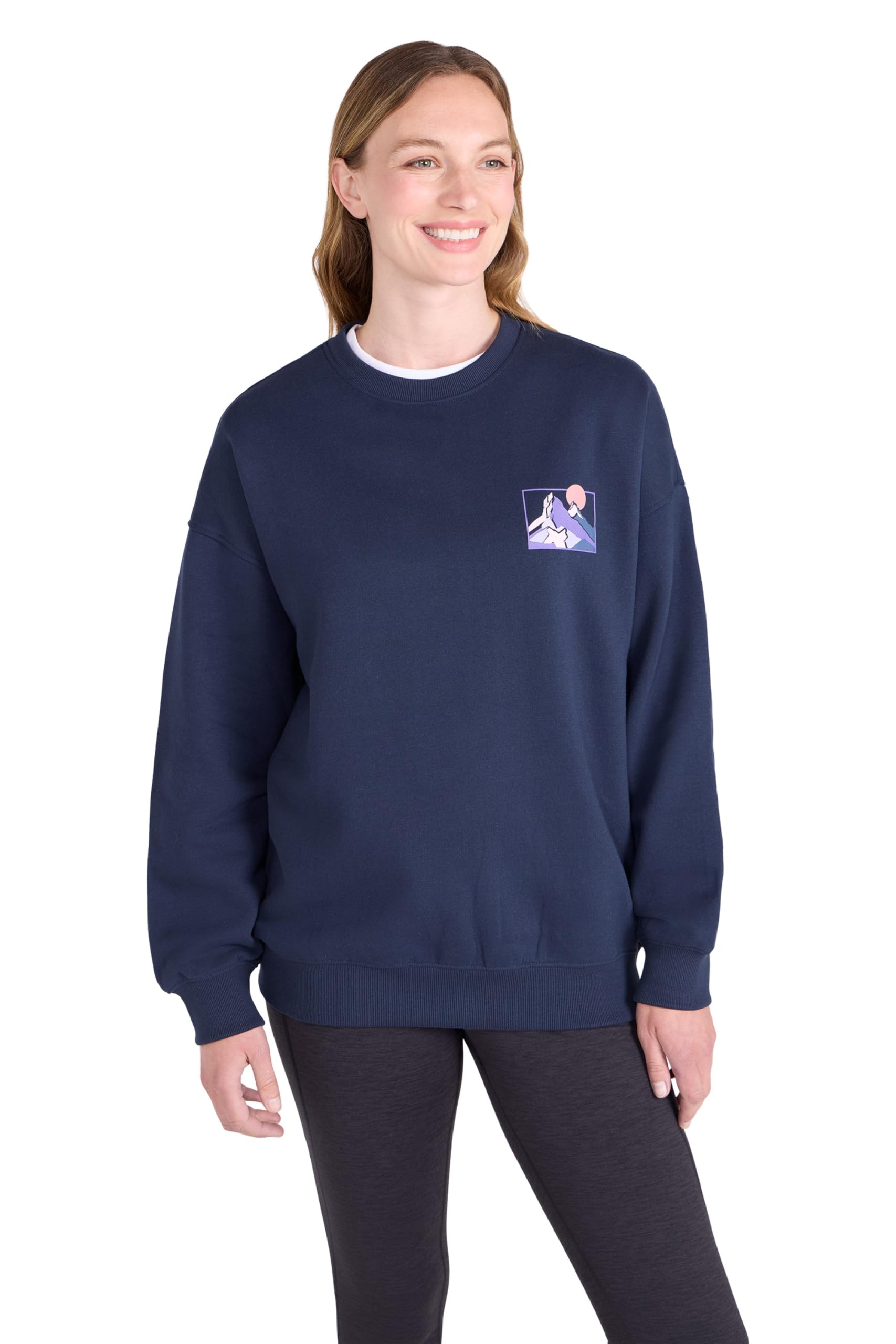 Printed Womens Relaxed Fit Sweatshirt - Dark Blue