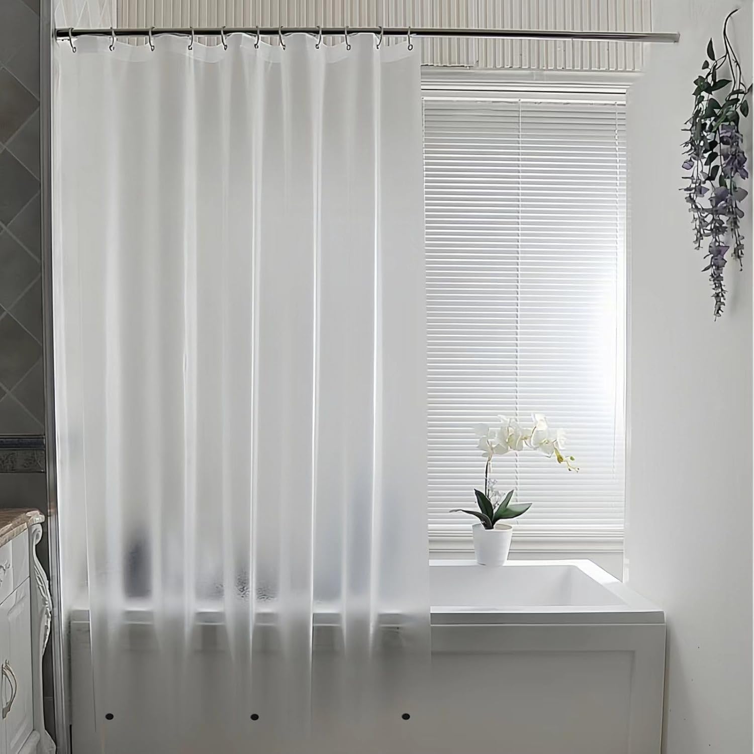 GBYcLyw Short Silky Frosted Shower Curtain Liner 60 Inch