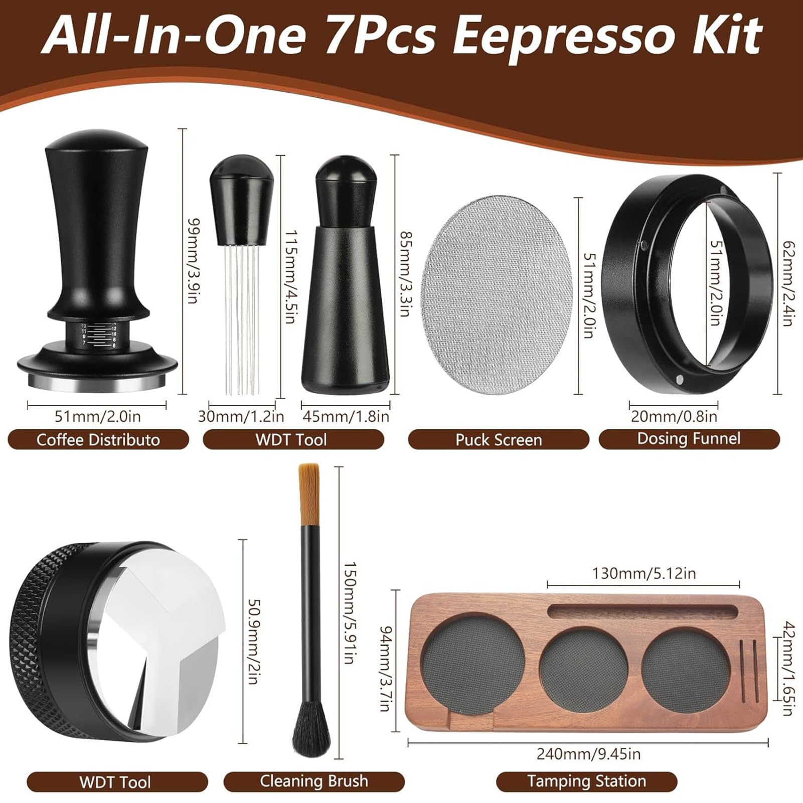 Manolyee Kit di Strumenti per l'Espresso - Gadget Da Cucina Portatile Per Pressa Espresso | Stazione per Pressacaffè | Per Appartamento Negozio Dormitorio Cucina Caffè Casa Appassionati e