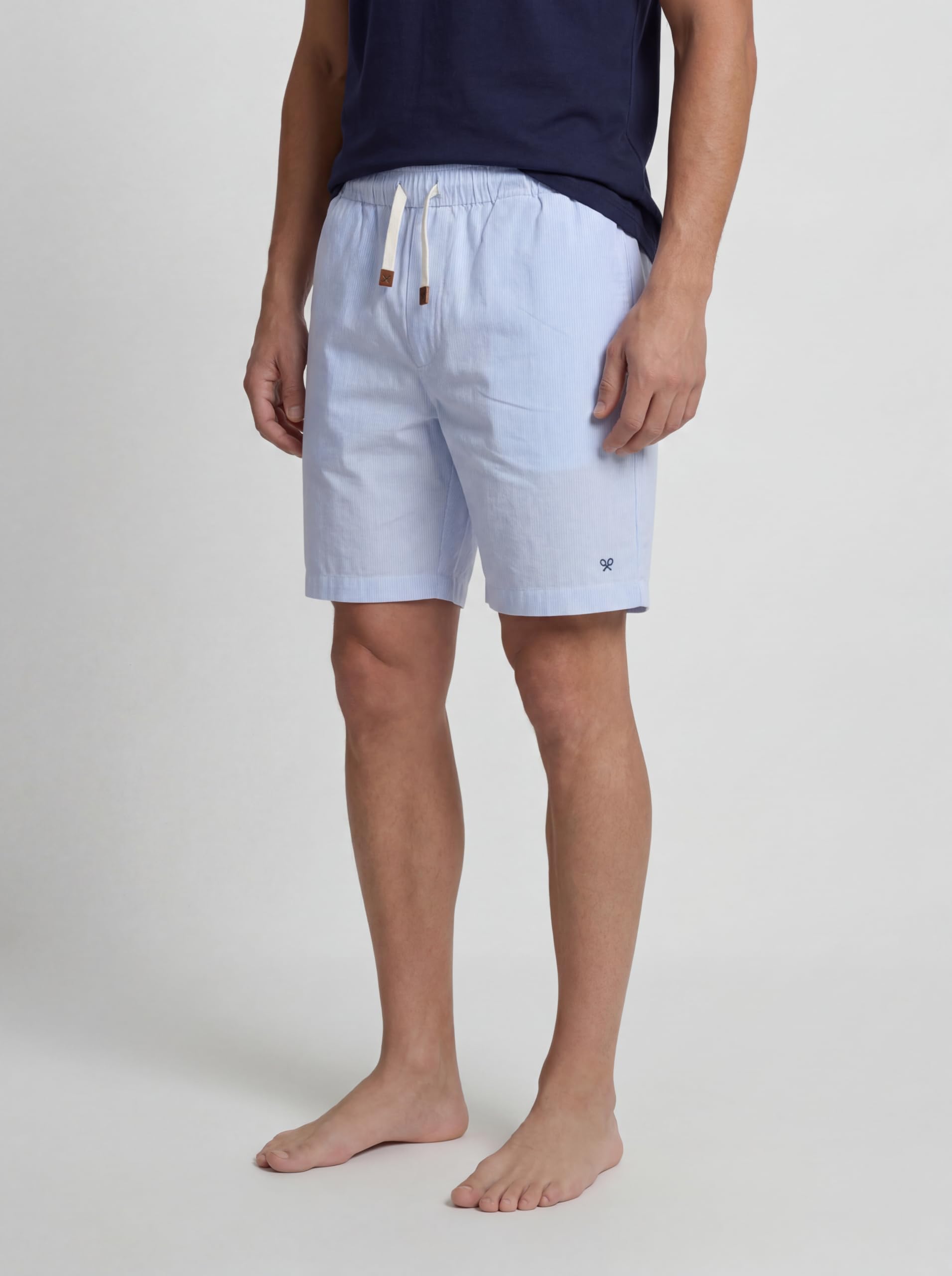 SILBON Pijama Corto Bolsillo Rayas Azul Marino