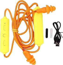 GOWENIC Fones de Ouvido Bluetooth para Trabalho, Fones de Ouvido Com Redução de Ruído de 29dB para Trabalho, de Com Faixa de Pescoço Sem Fio Recarregáveis, de (YELLOW)